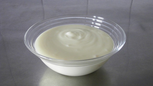 Greek yogurt in a glass jar