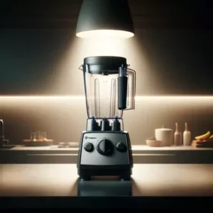 Vitamix blender on sleek kitchen counter, symbolizing culinary innovation and efficiency for blending excellence.